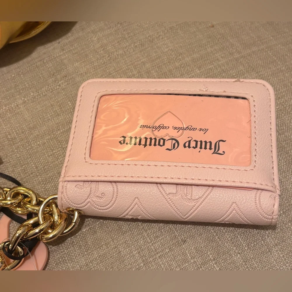 Juicy Couture Light Pink Monogram Key & Card Holder